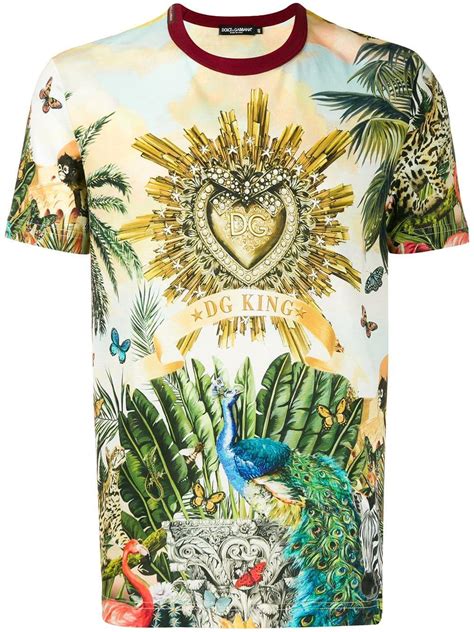 dolce gabbana t shirt gemustert king|Dolce & Gabbana DG King Print T.